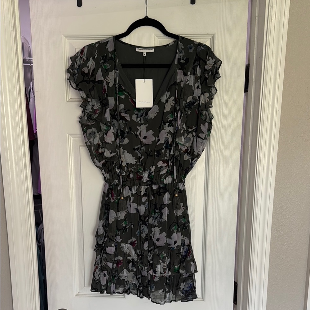 NWT Karina Grimaldi Floral Ruffle Dress